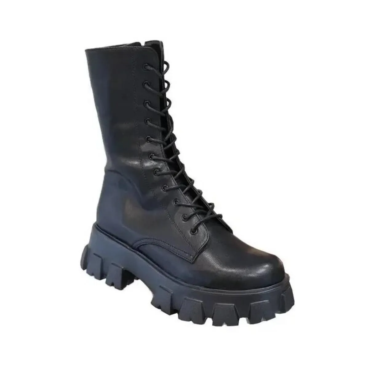 2024 Moda Primavera Scarpe da donna in stile britannico Gambe piccole e medie Lace Up Tinta unita Testa tonda Pu Matcake Suola B