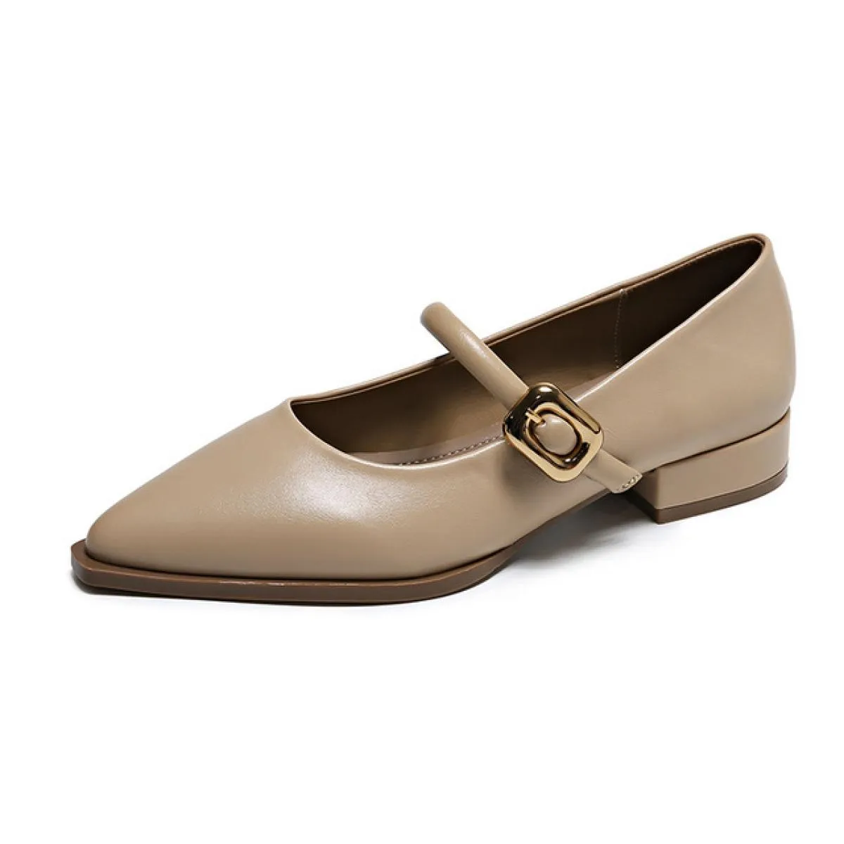 2024 Nuove Donne Piatto di Colore Della Caramella delle Donne Punta Rotonda Retro Singoli Scarpe Una Parola Fibbia Rotonda Mary