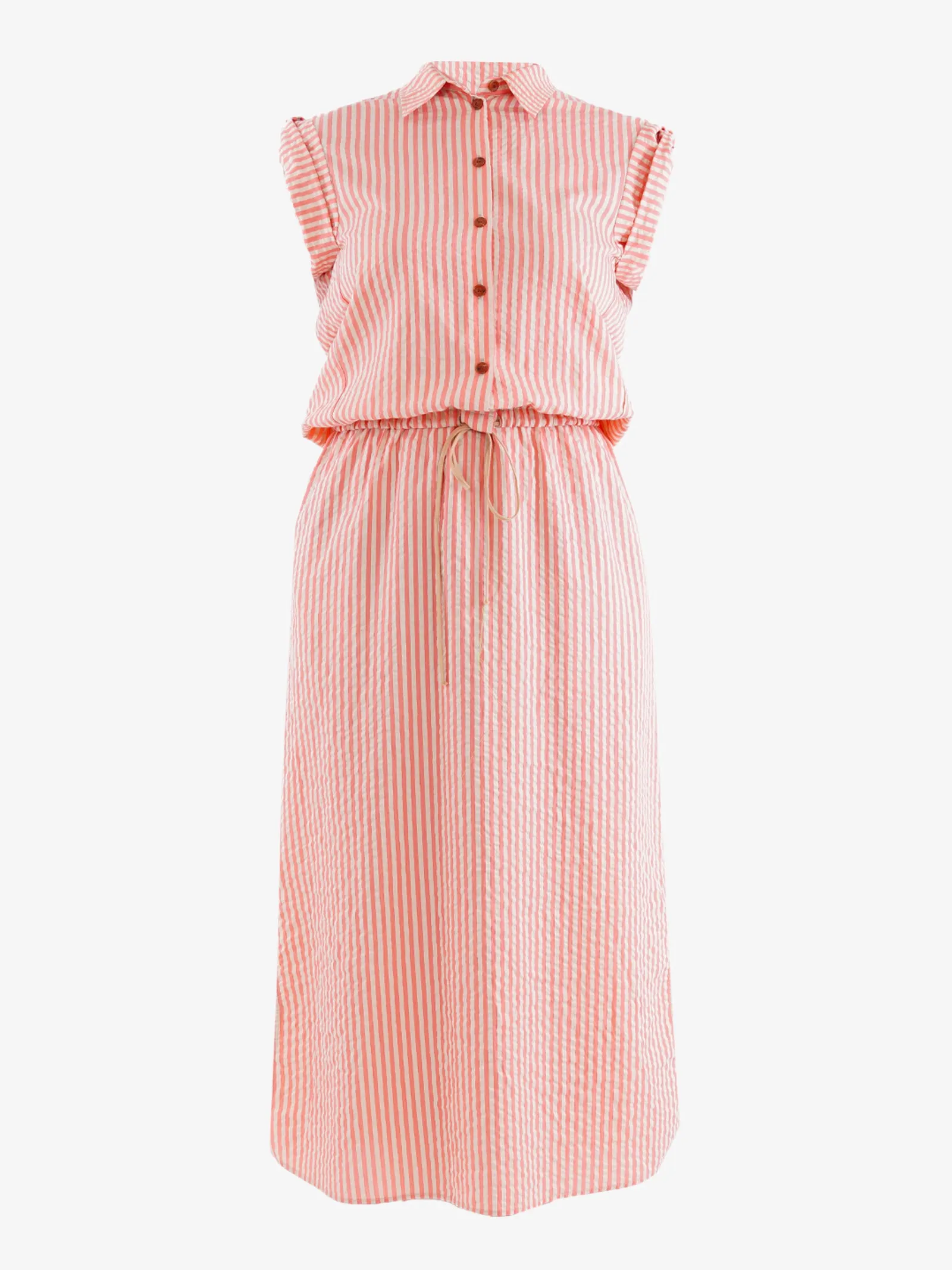 Abito camicia Peonia donna in cotone rosa