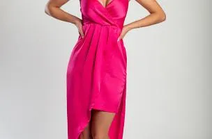 Abito lungo elegante Lezzina, fucsia