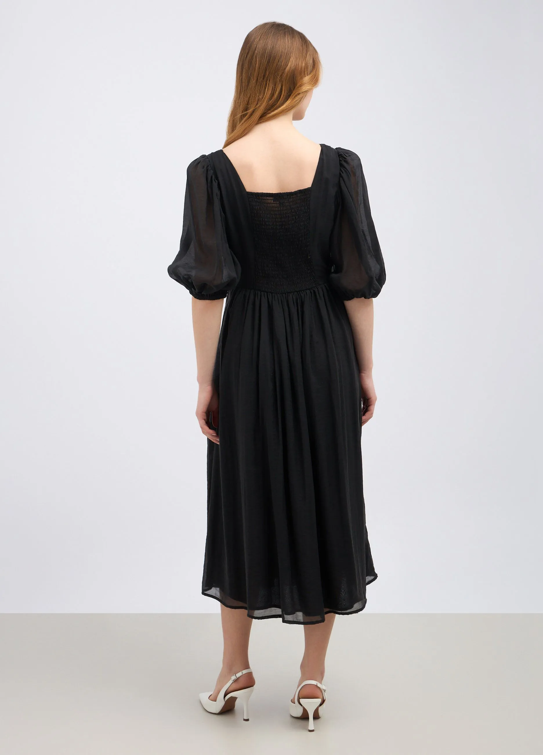 Abito lungo in misto lyocell donna
