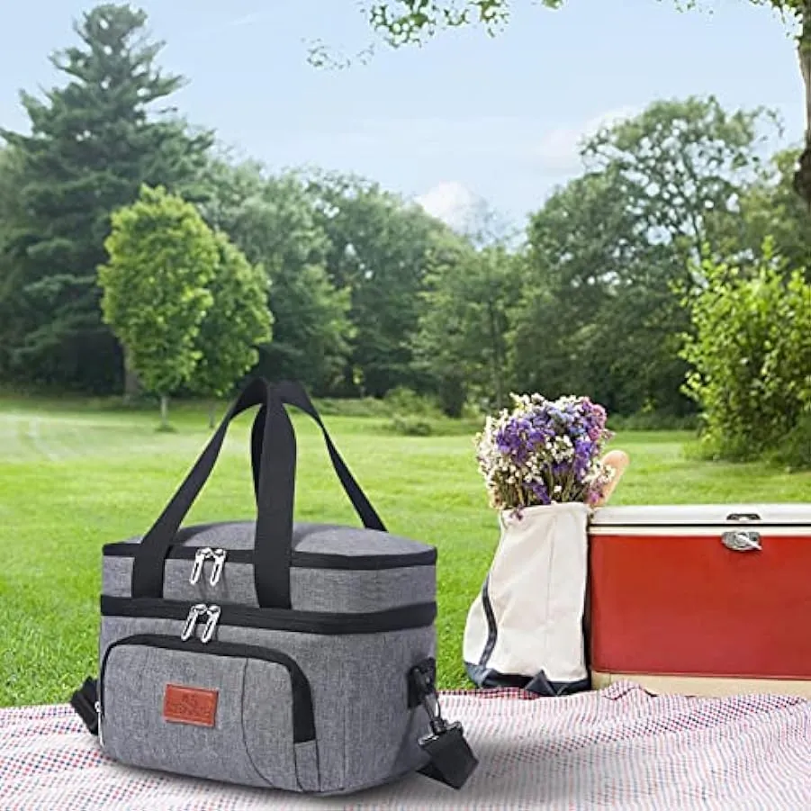 astound Borsa termica isolata da picnic – Borsa termica isolata a 32 dosi, a prova di perdite, borsa termica morbida, borsa term