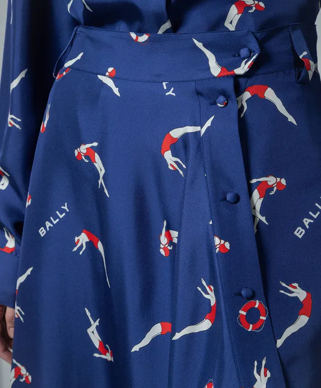 Bally Gonna in seta Marine stampata blu L4BA451FSE126