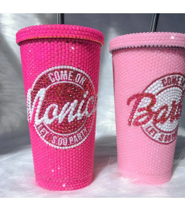 Bicchiere strass Barbie personalizzabile