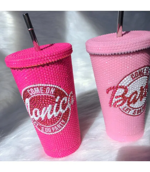 Bicchiere strass Barbie personalizzabile