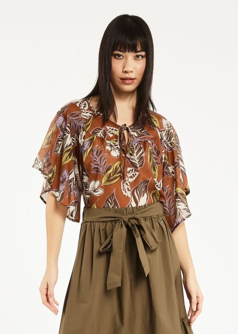 Blusa in cotone e seta