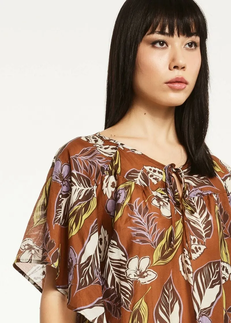 Blusa in cotone e seta