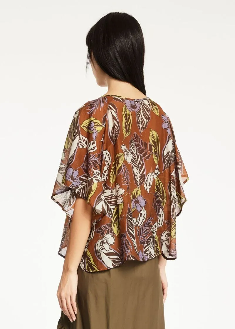 Blusa in cotone e seta