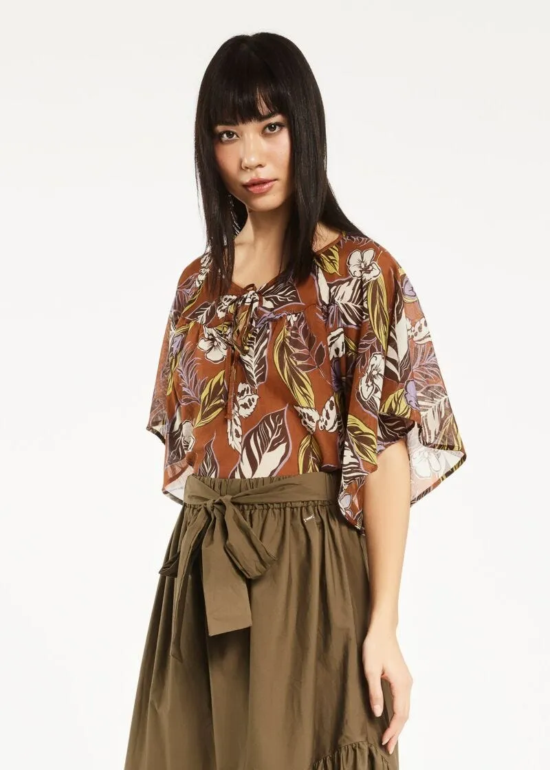 Blusa in cotone e seta
