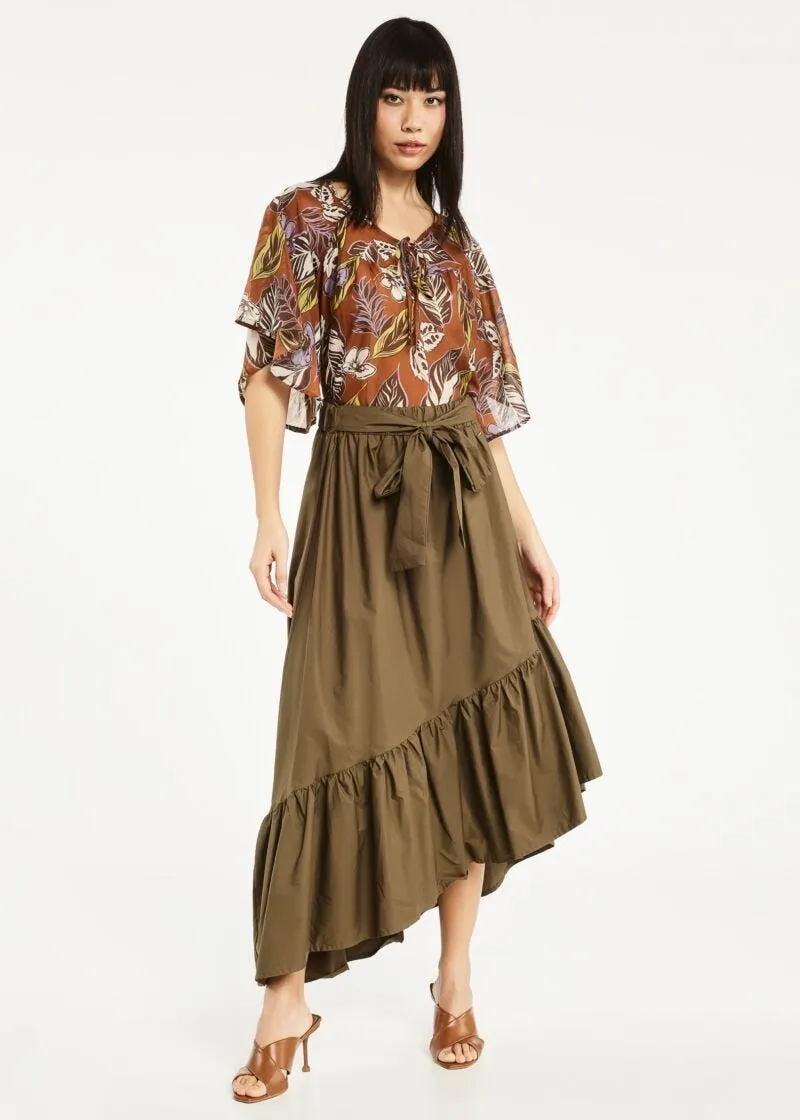 Blusa in cotone e seta
