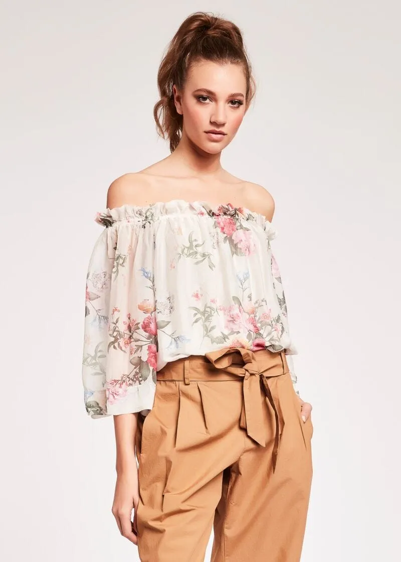 Blusa in seta floreale