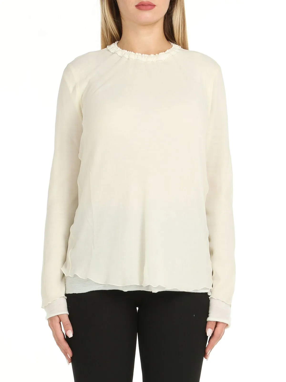 BLUSA IN SETA PANNA