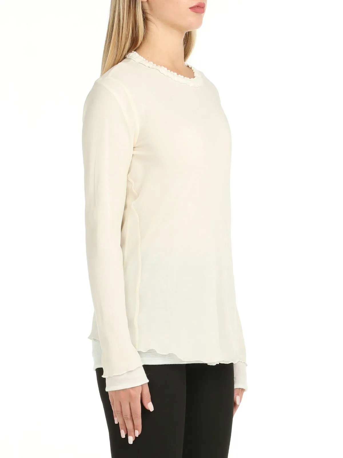 BLUSA IN SETA PANNA
