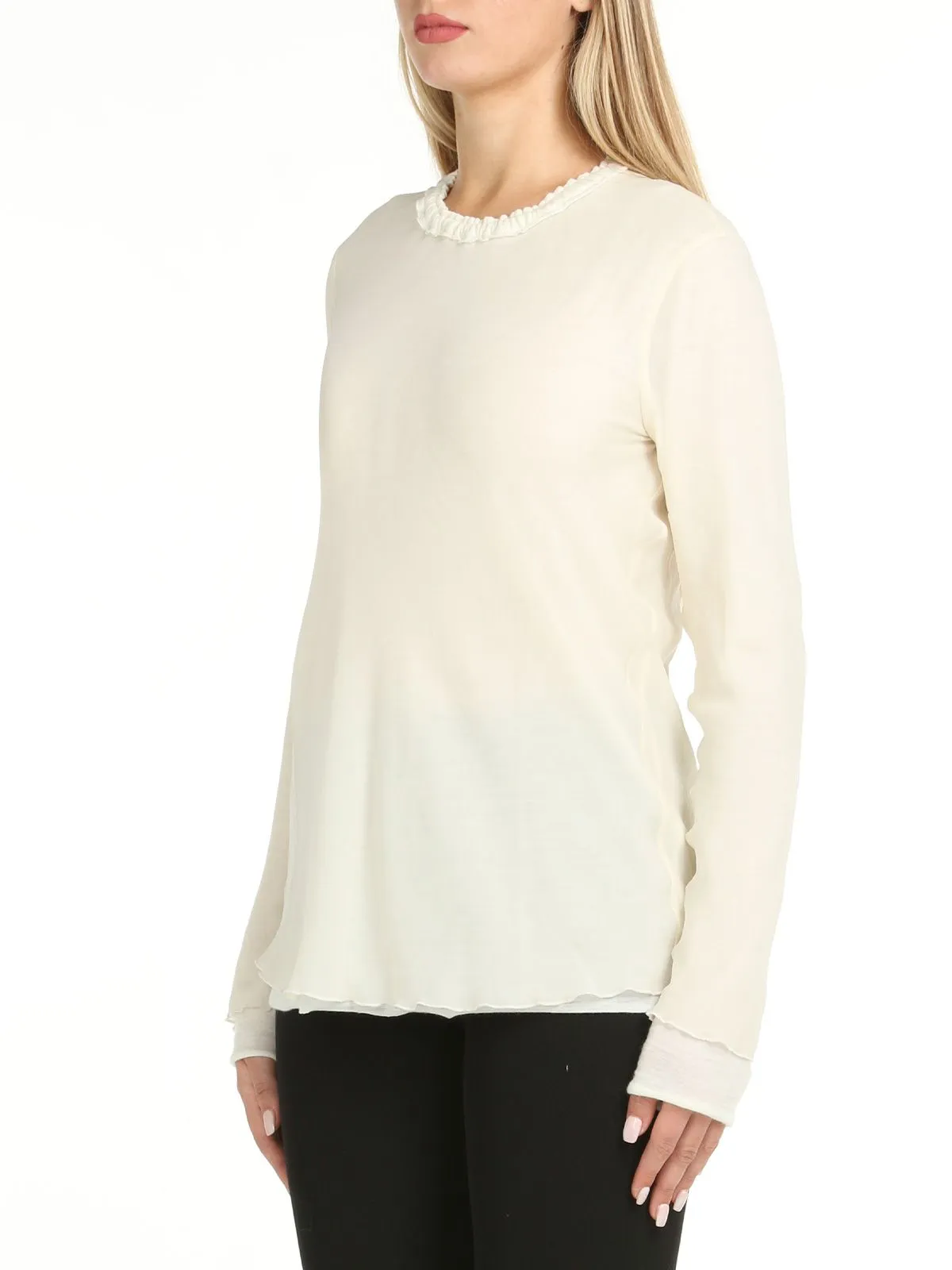 BLUSA IN SETA PANNA