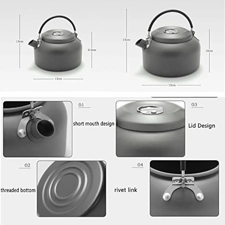 Bollitore Kettle Teiera Campeggio Bollitore Da Viaggio Bollitori Teiera All’aperto Campeggio Portatile Alluminio Manico In Silic