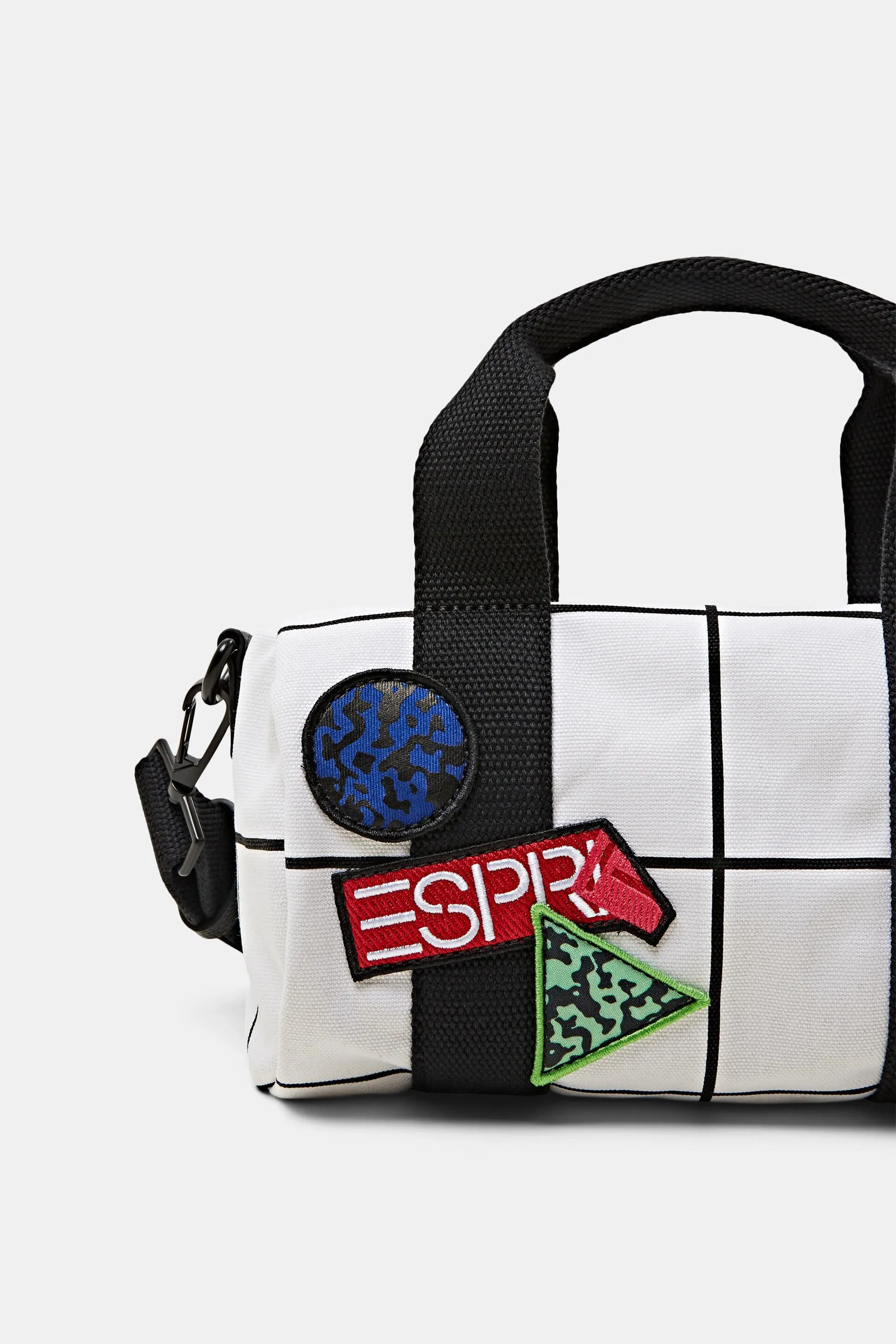 Borsa barrel con logo e stampa a griglia