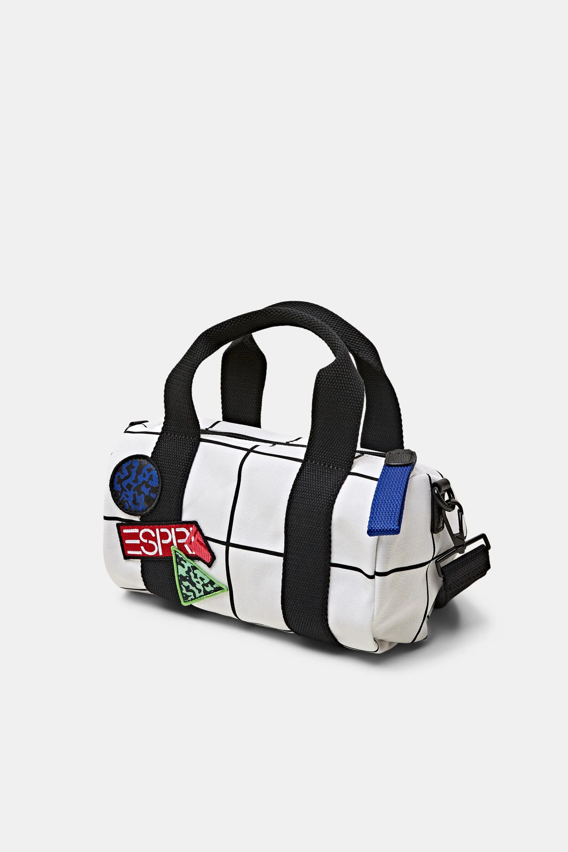 Borsa barrel con logo e stampa a griglia