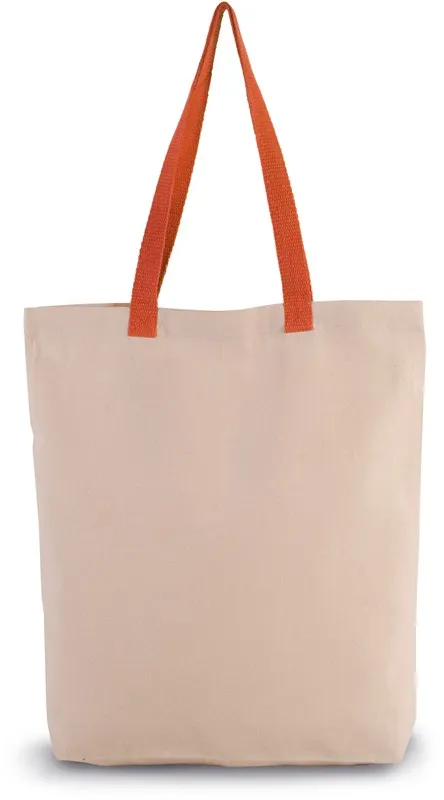 Borsa shopping con tassello e impugnatura a contrasto