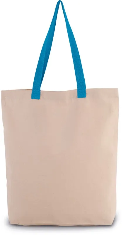 Borsa shopping con tassello e impugnatura a contrasto
