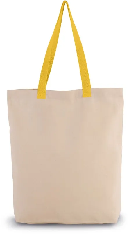 Borsa shopping con tassello e impugnatura a contrasto