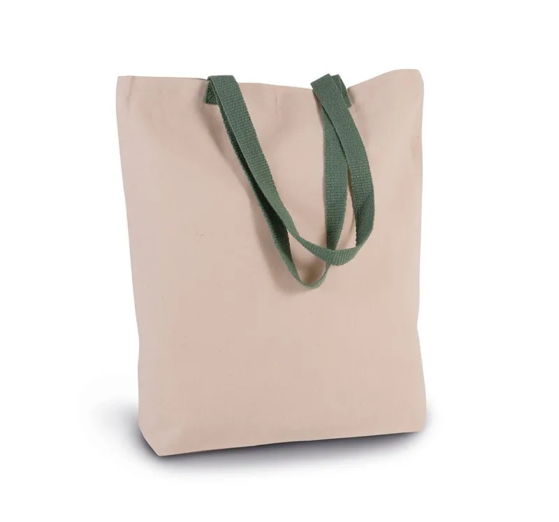 Borsa shopping con tassello e impugnatura a contrasto