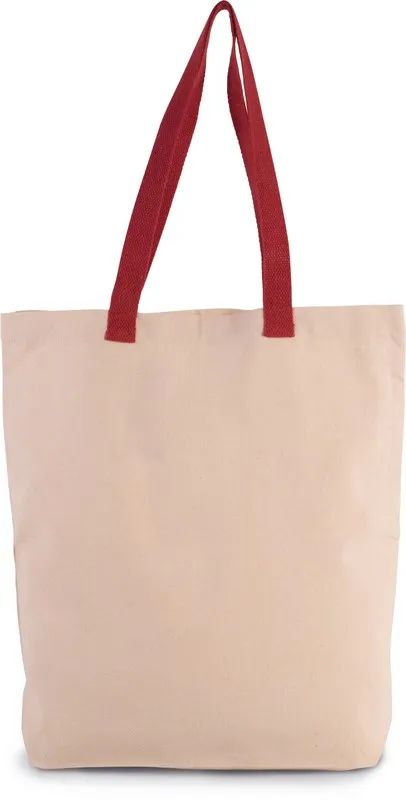 Borsa shopping con tassello e impugnatura a contrasto
