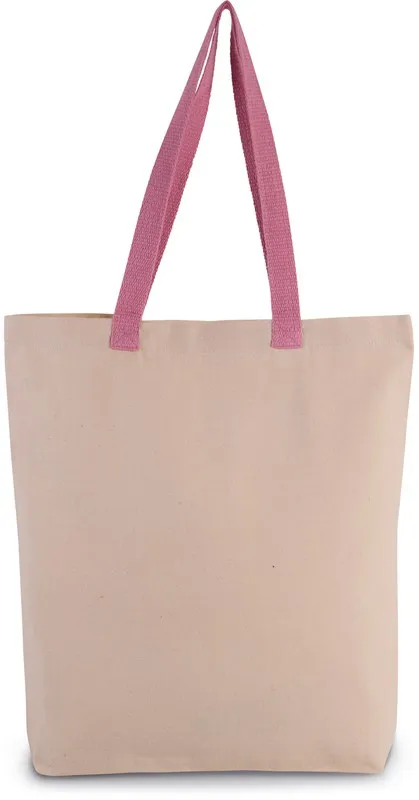 Borsa shopping con tassello e impugnatura a contrasto