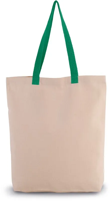 Borsa shopping con tassello e impugnatura a contrasto