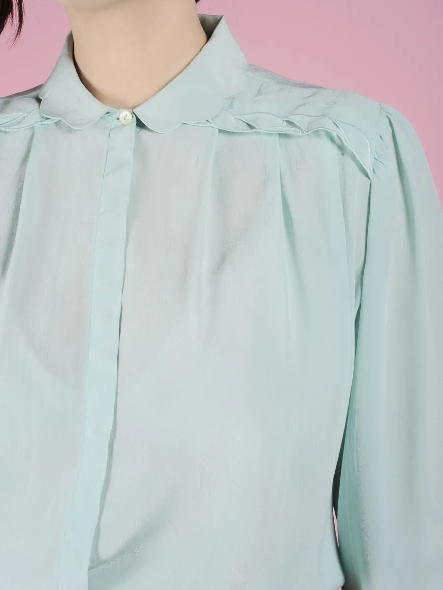 Camicia verde acqua in seta