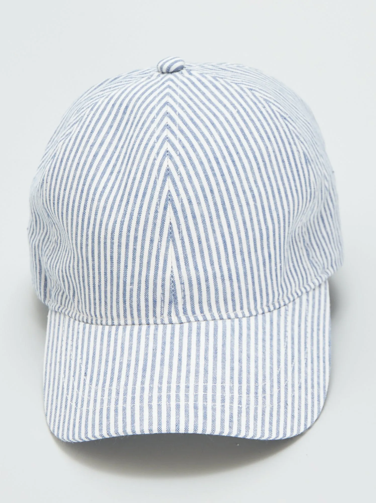 Cappellino in tela a righe - BLU