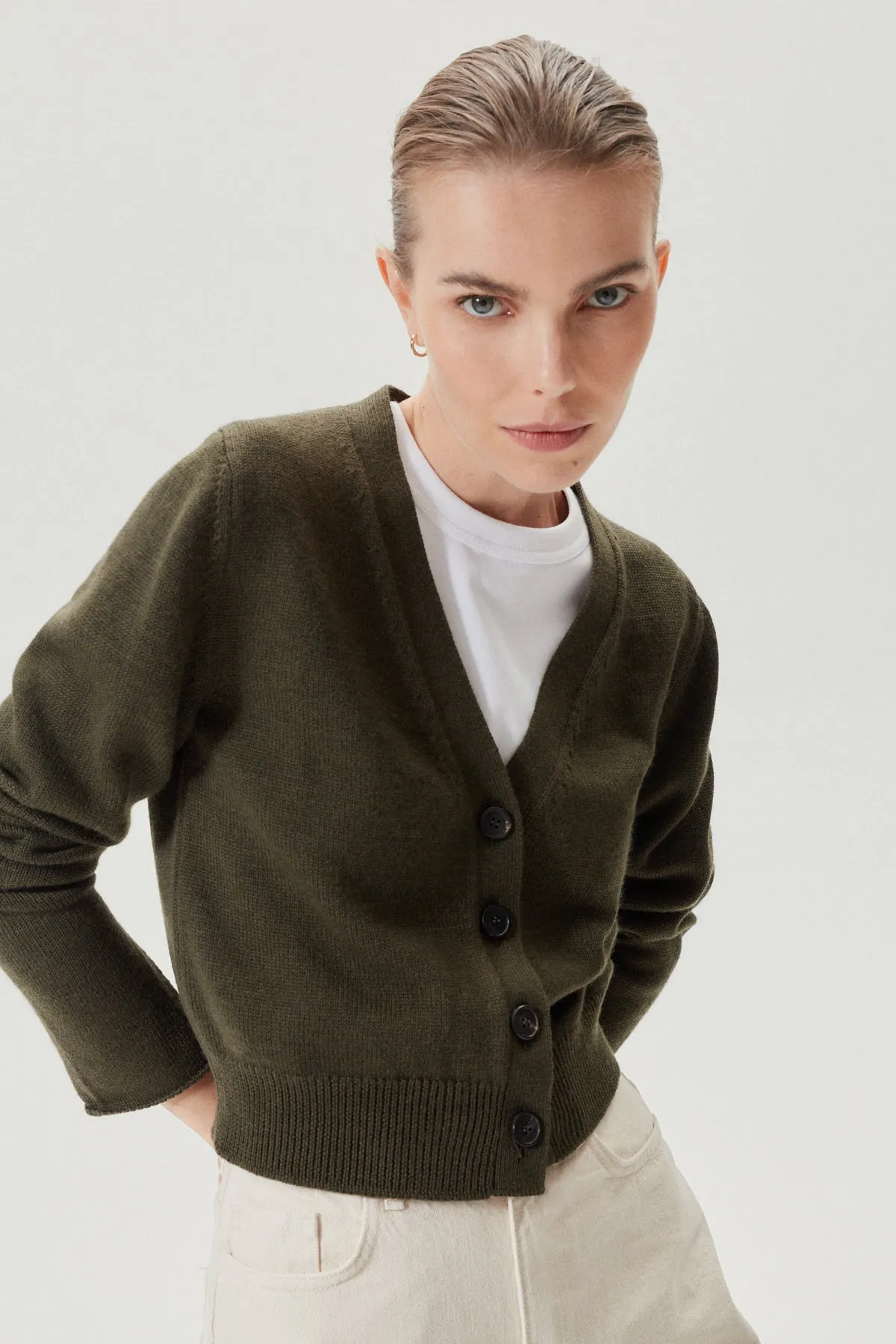 Cardigan Crop in Lana Merino