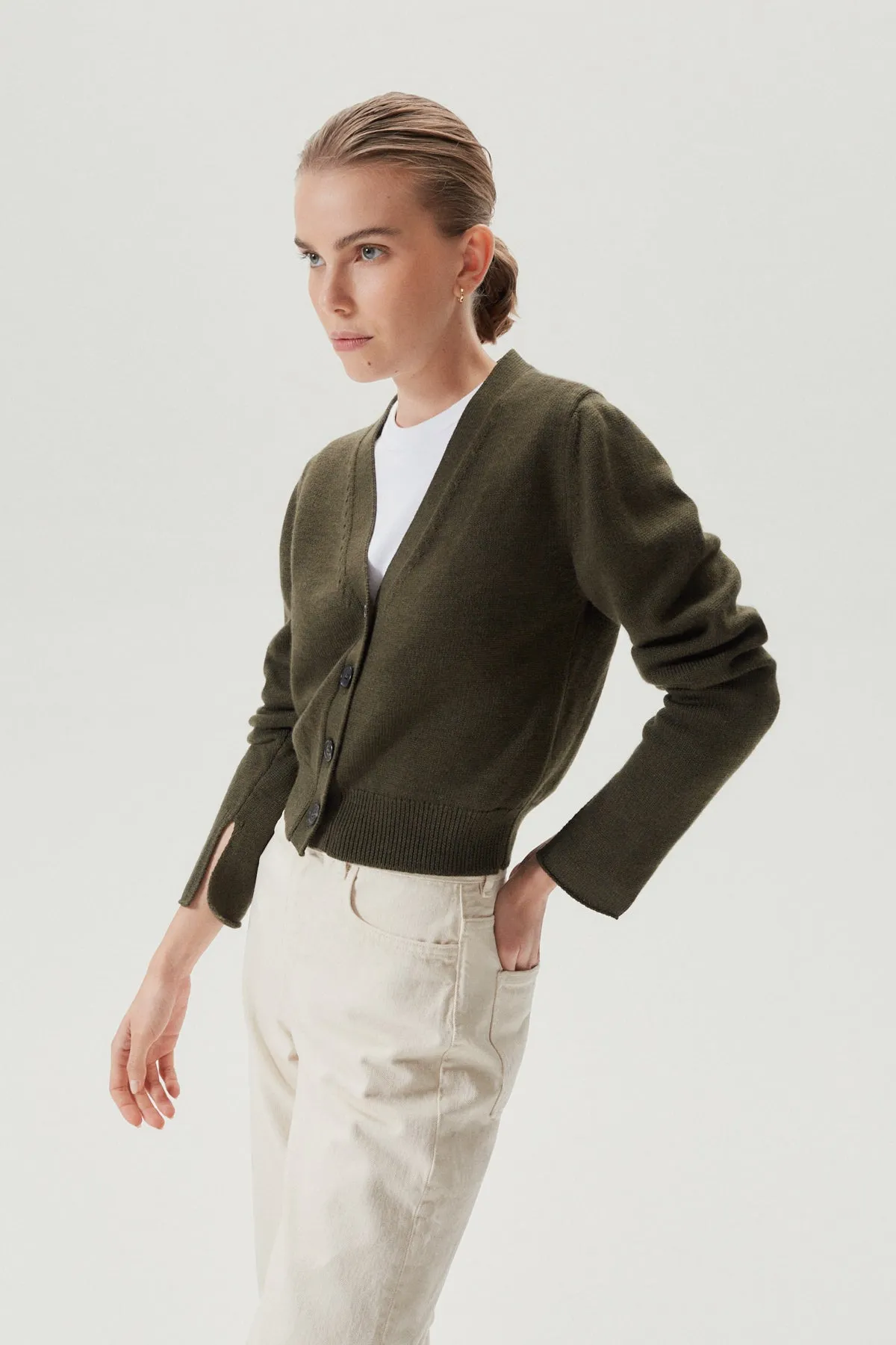 Cardigan Crop in Lana Merino