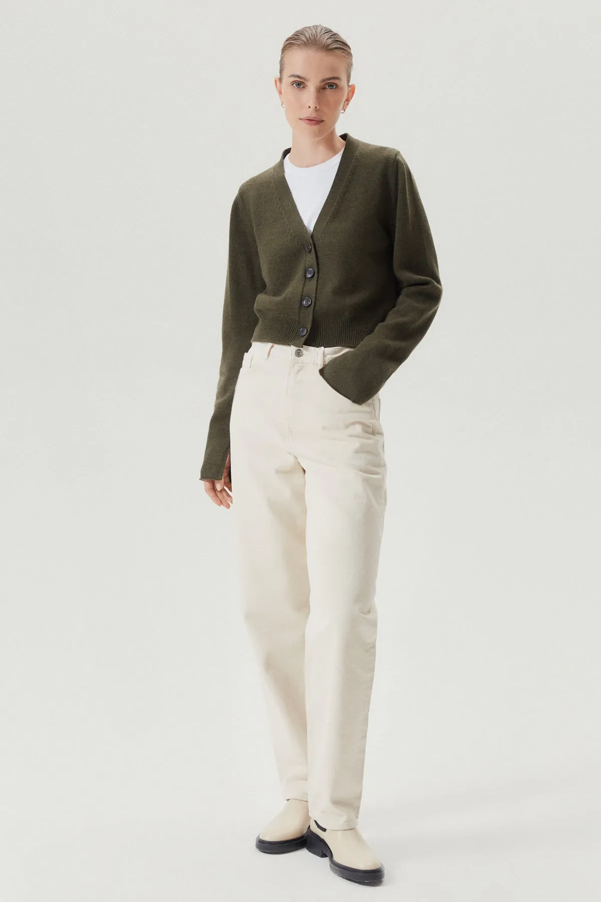 Cardigan Crop in Lana Merino
