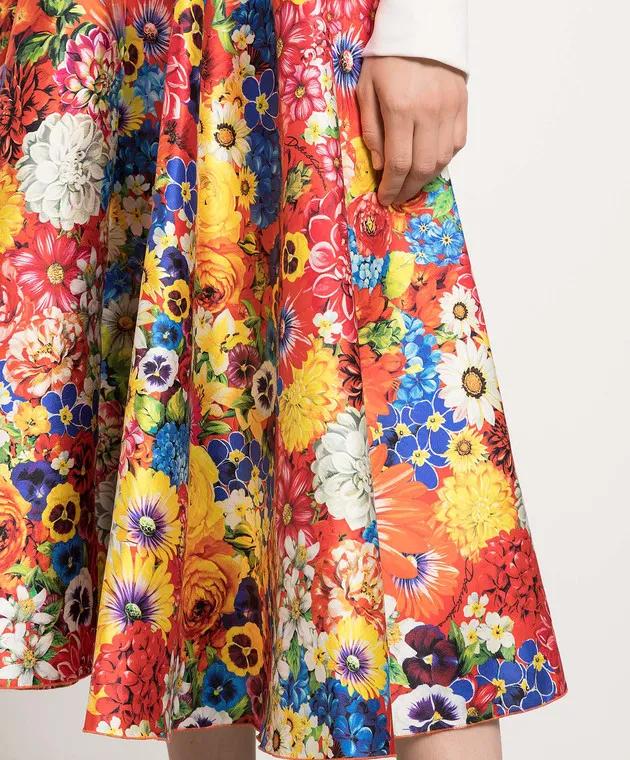 Dolce&Gabbana Gonna in seta con stampa giardino F4BL8THS131