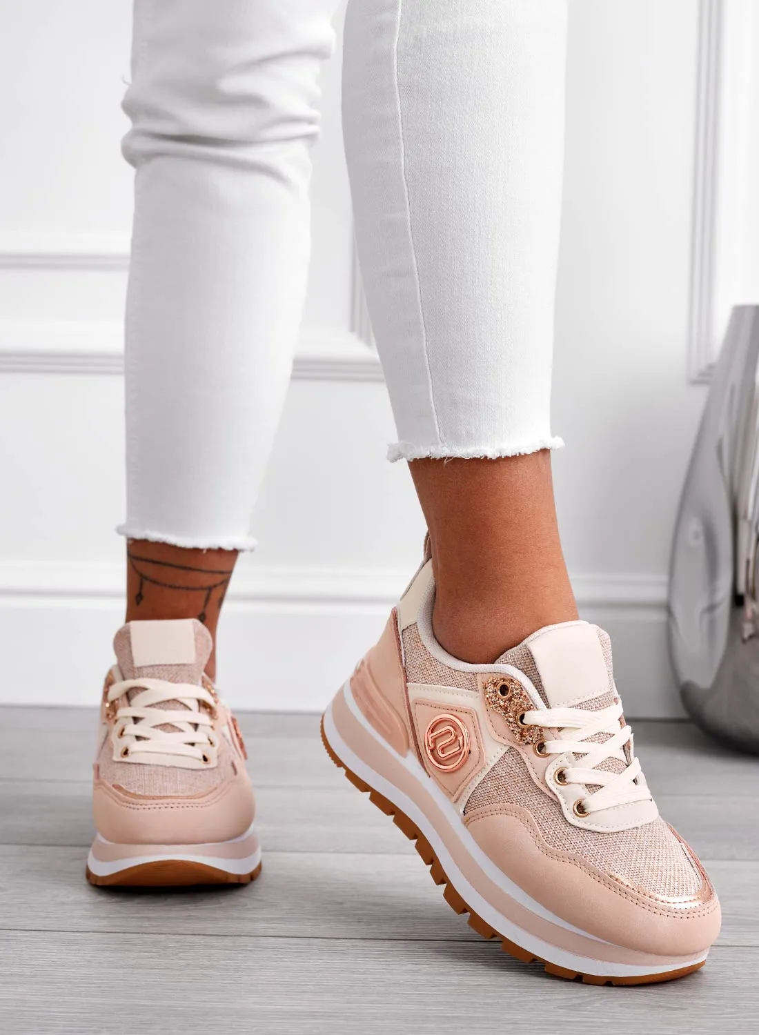 ERSILIA - Sneakers rosa in tessuto