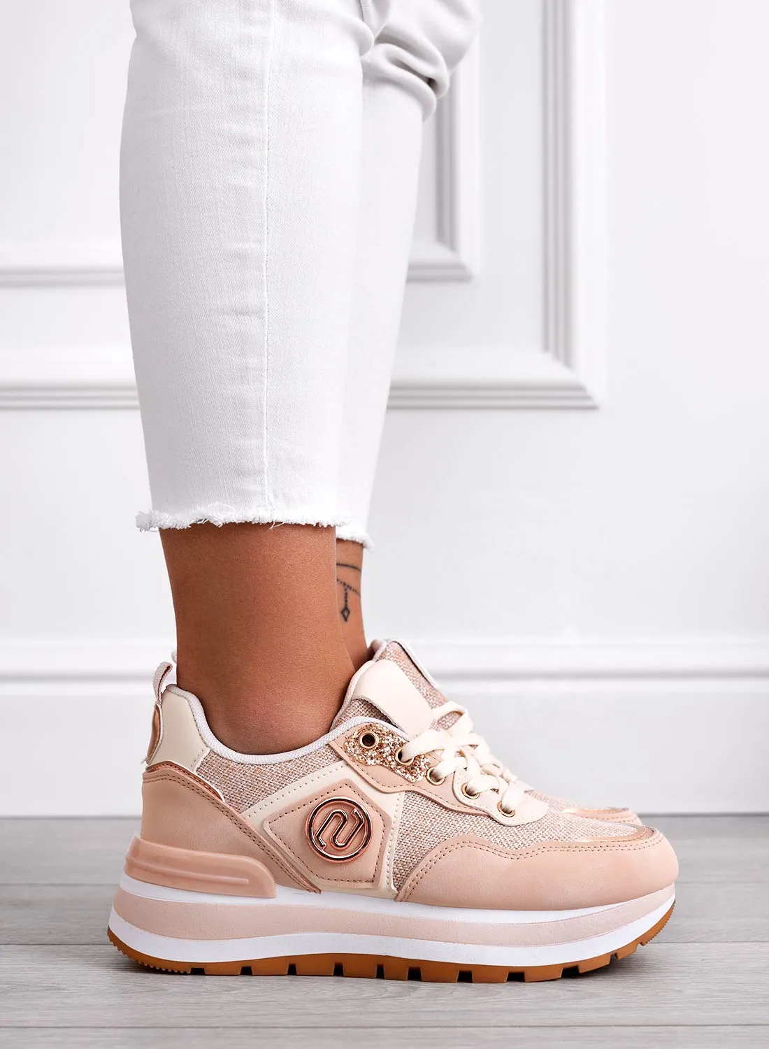 ERSILIA - Sneakers rosa in tessuto