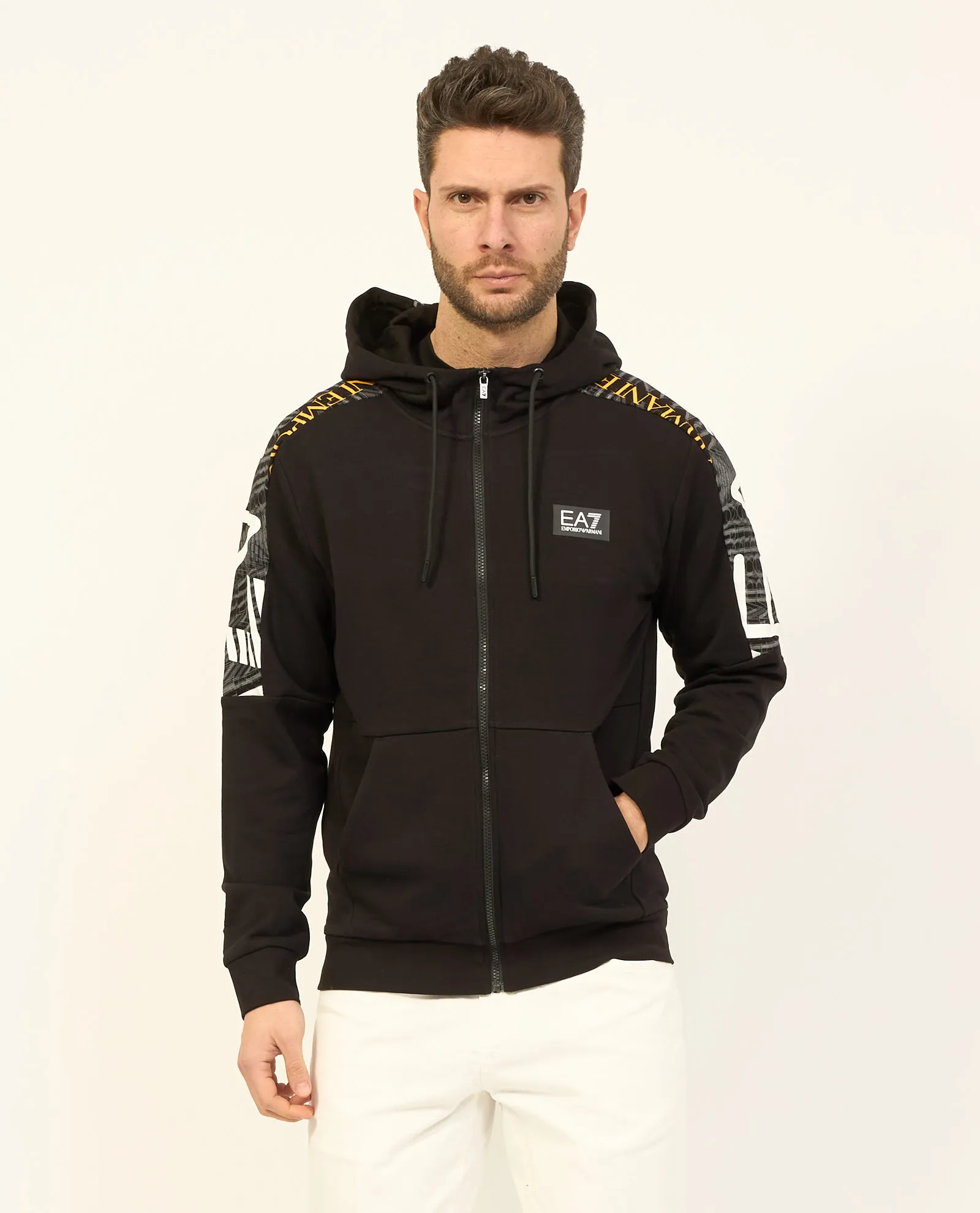 Felpa con cappuccio EA7 Graphic Series in cotone