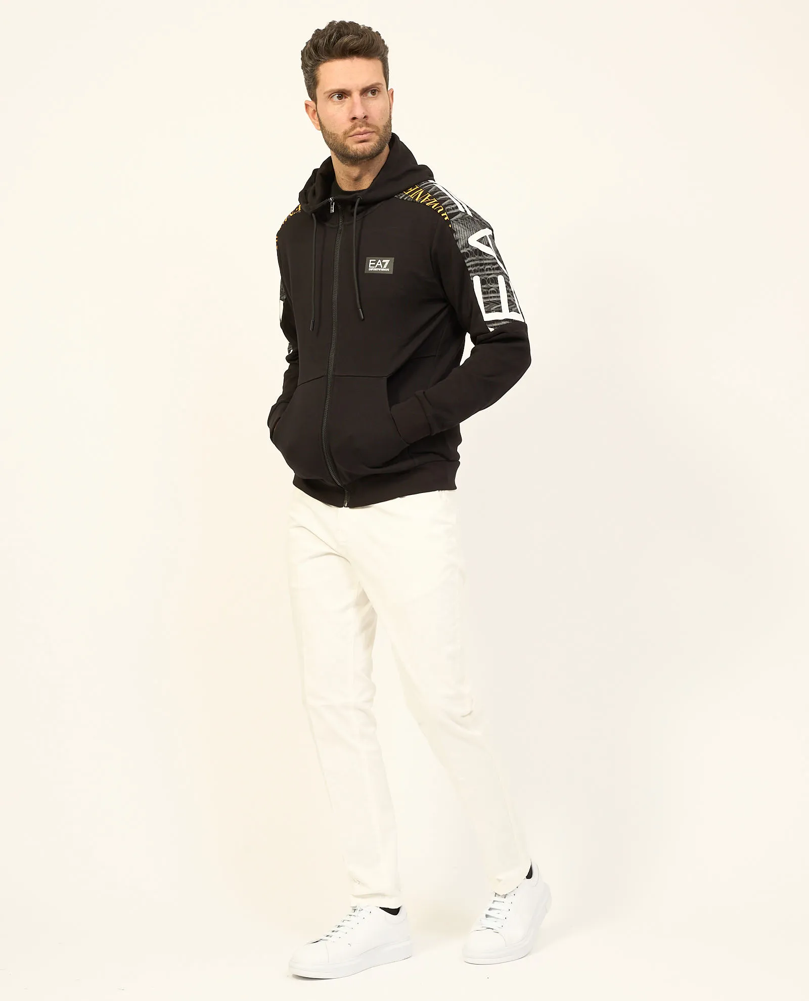 Felpa con cappuccio EA7 Graphic Series in cotone