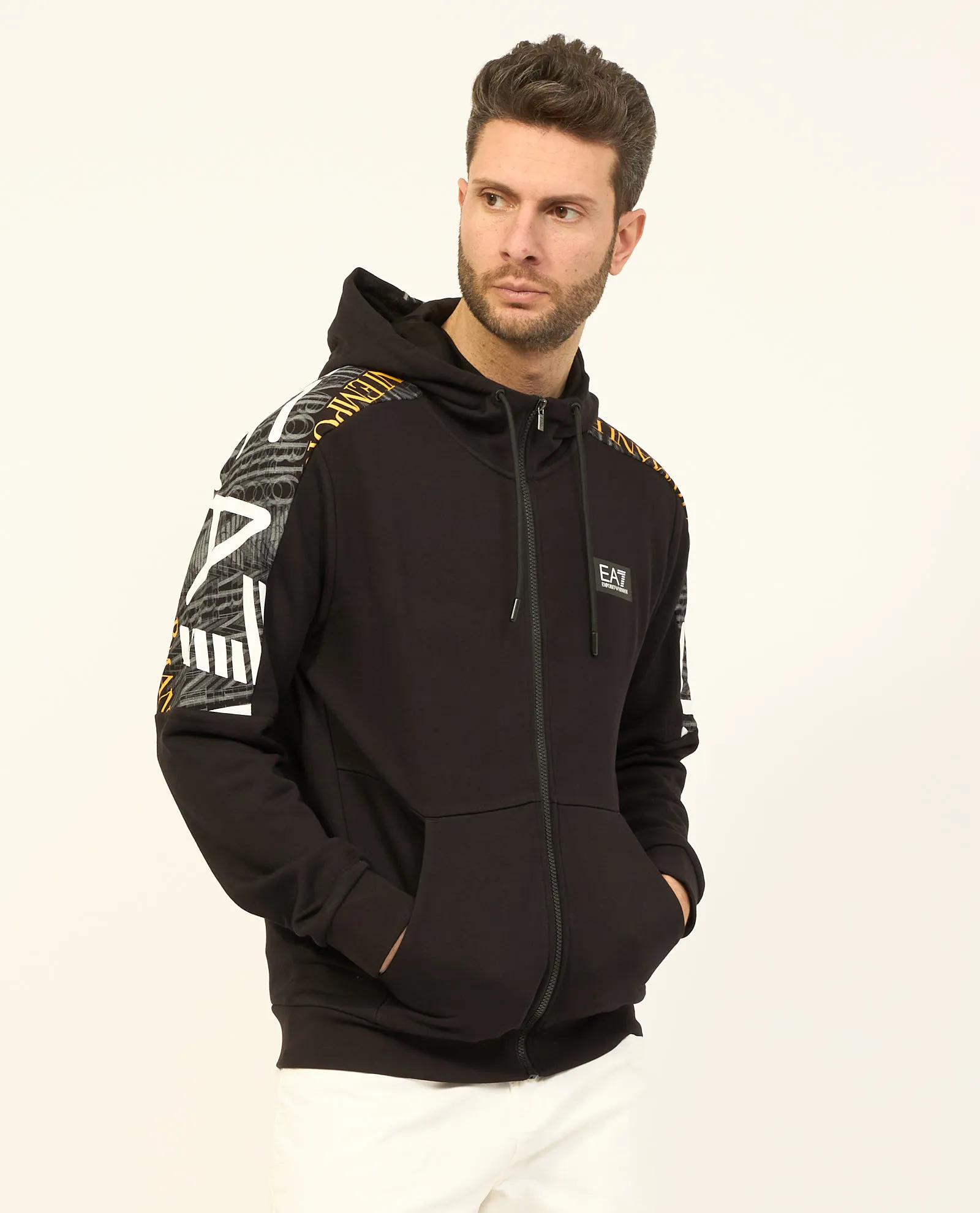 Felpa con cappuccio EA7 Graphic Series in cotone