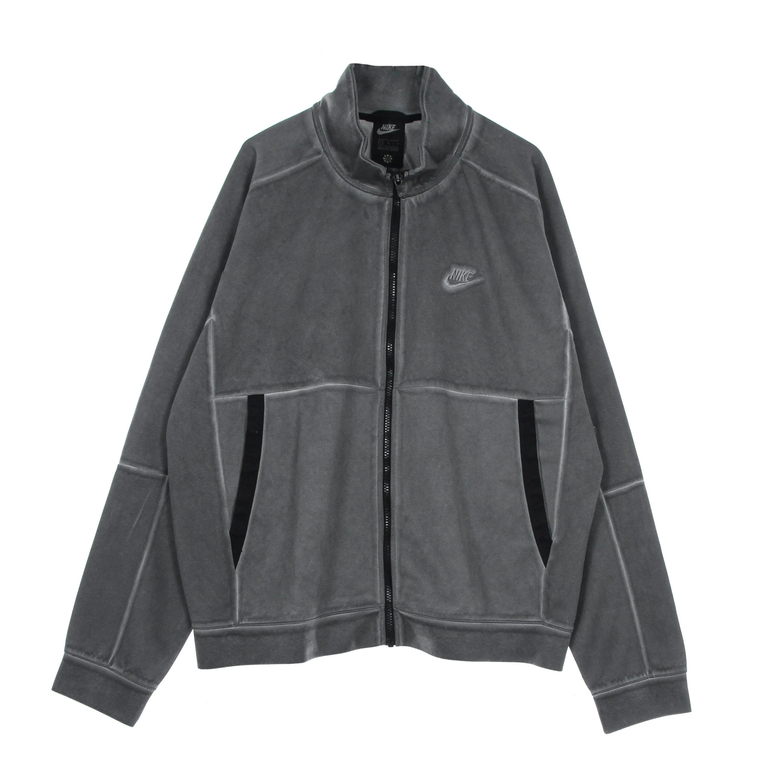 Felpa Leggera Collo Alto Uomo M Sportswearjersey Jacket Wash Revival Black/black
