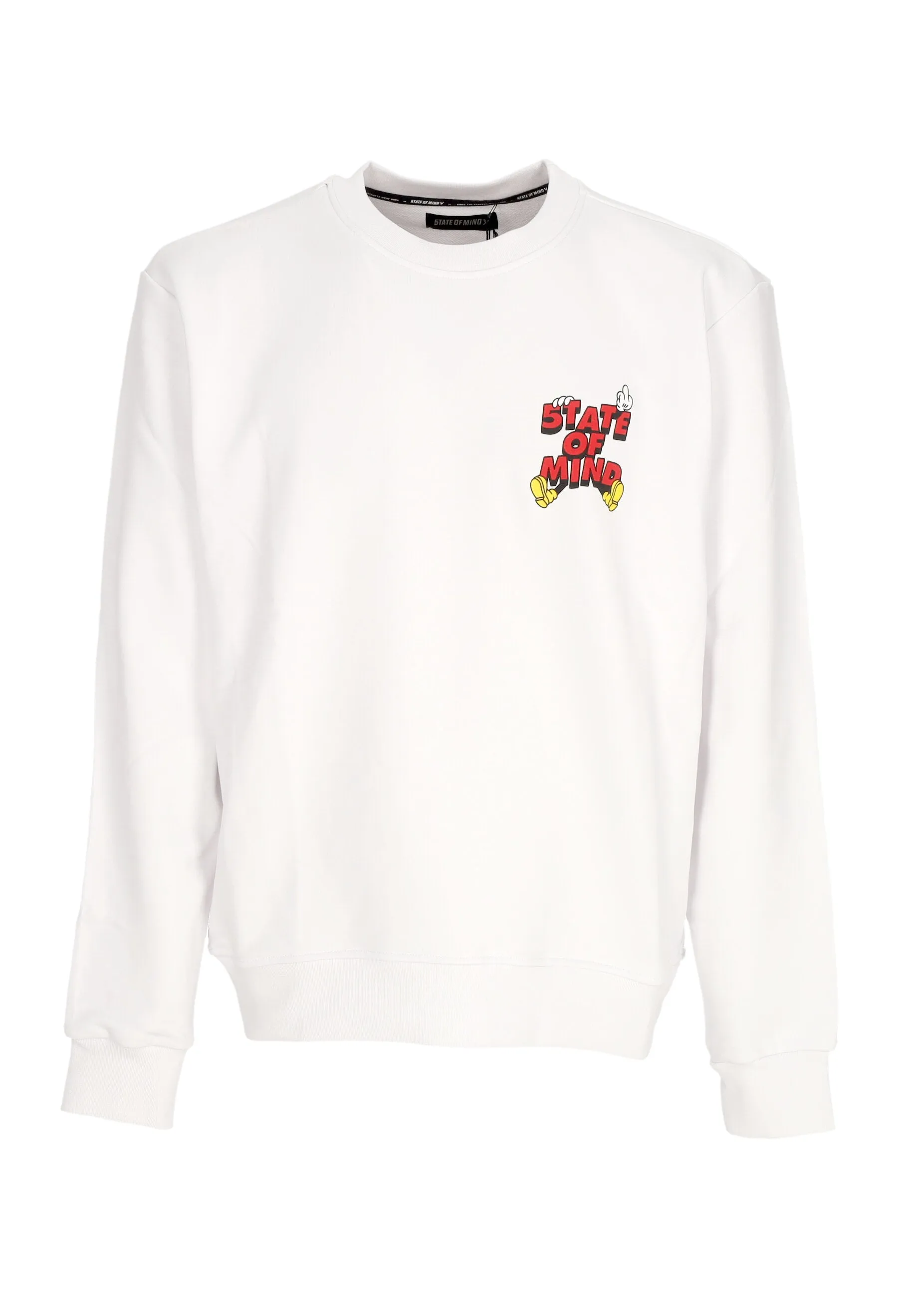 Felpa Leggera Girocollo Uomo Mickey 5tate Sweatshirt White