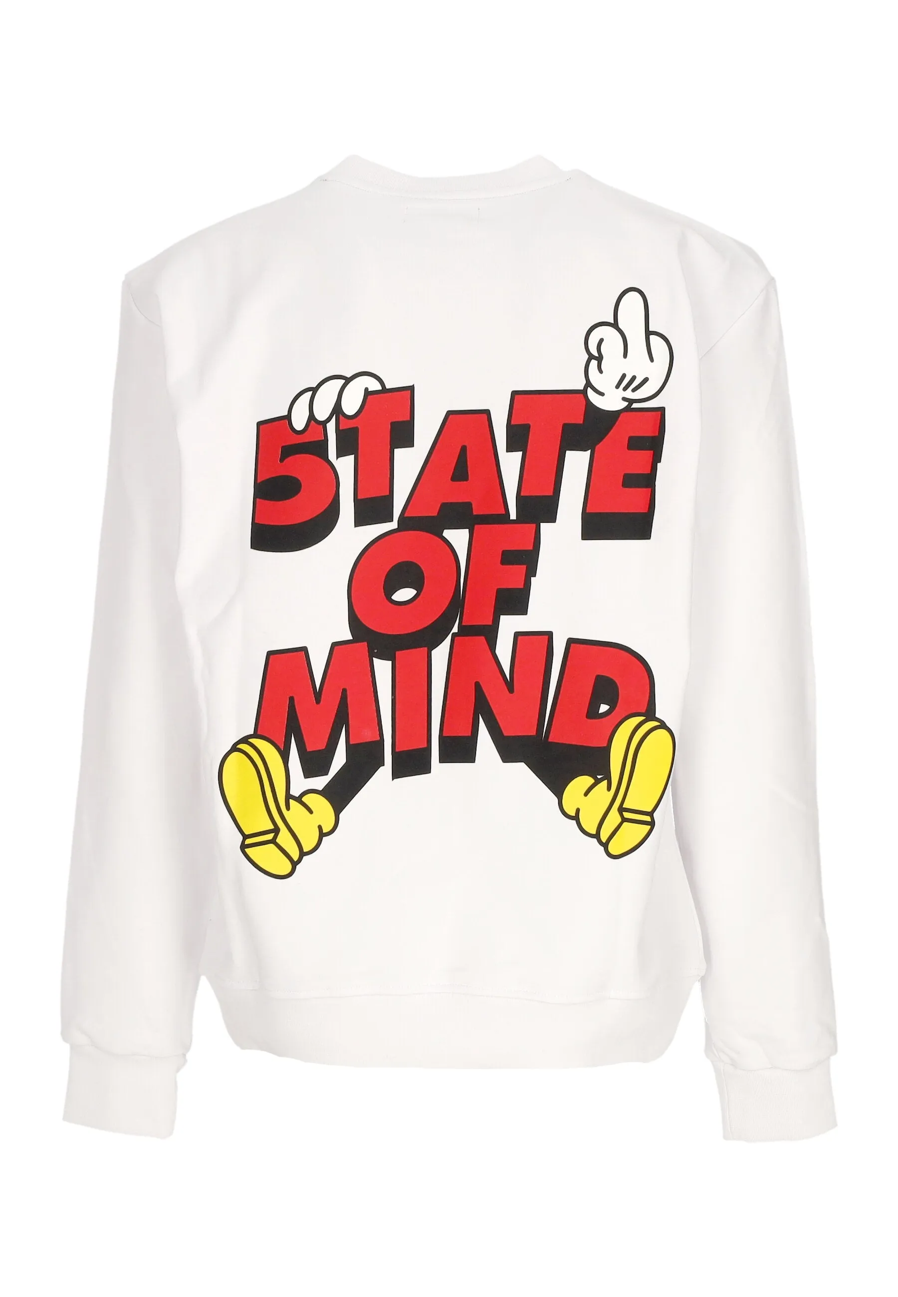Felpa Leggera Girocollo Uomo Mickey 5tate Sweatshirt White