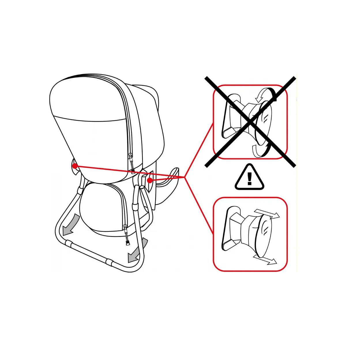 FERRINO Zaino Caribou Red + Baby Carrier Sun Cover
