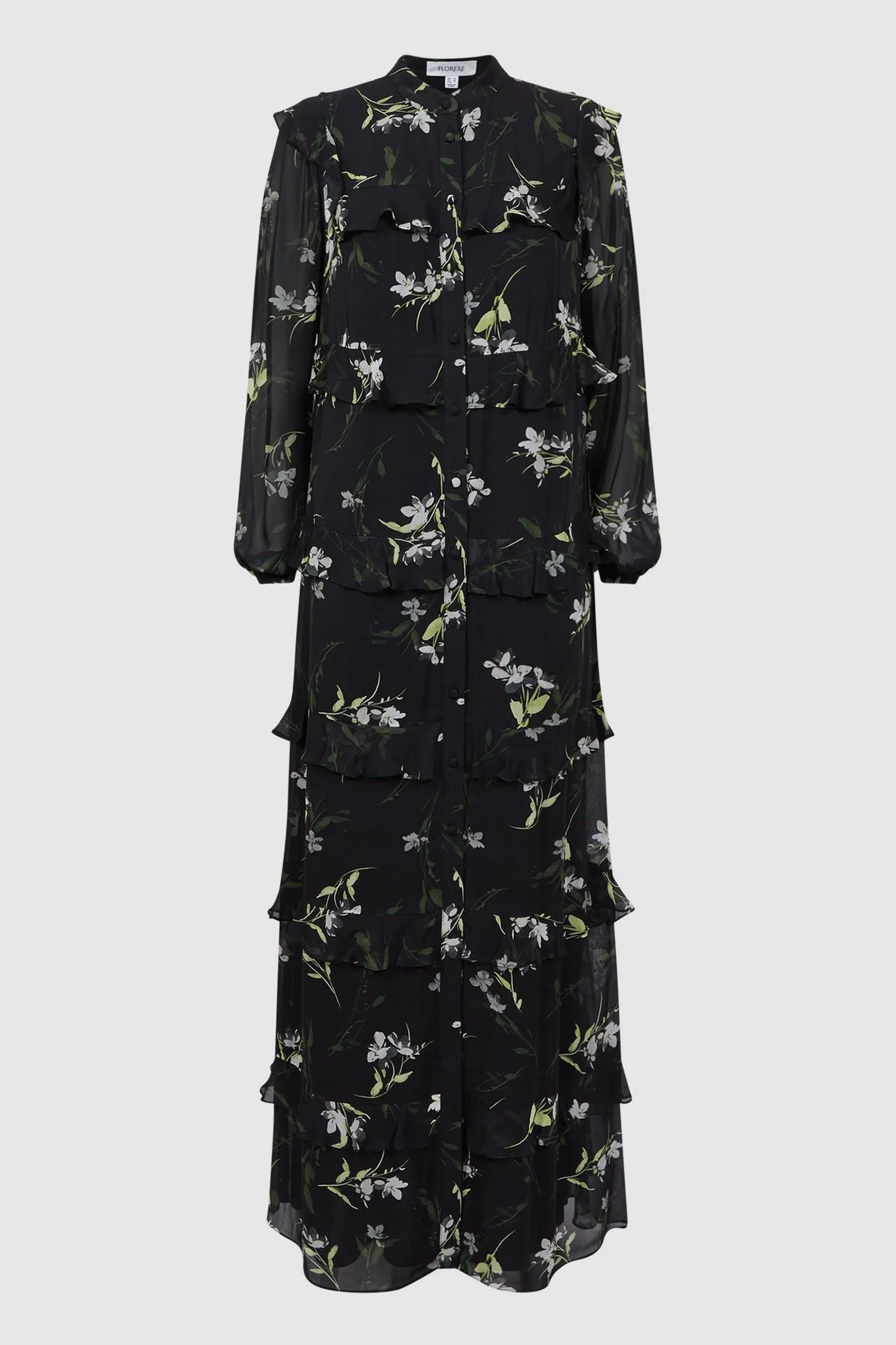 Florere Floreale - Abito maxi a balze