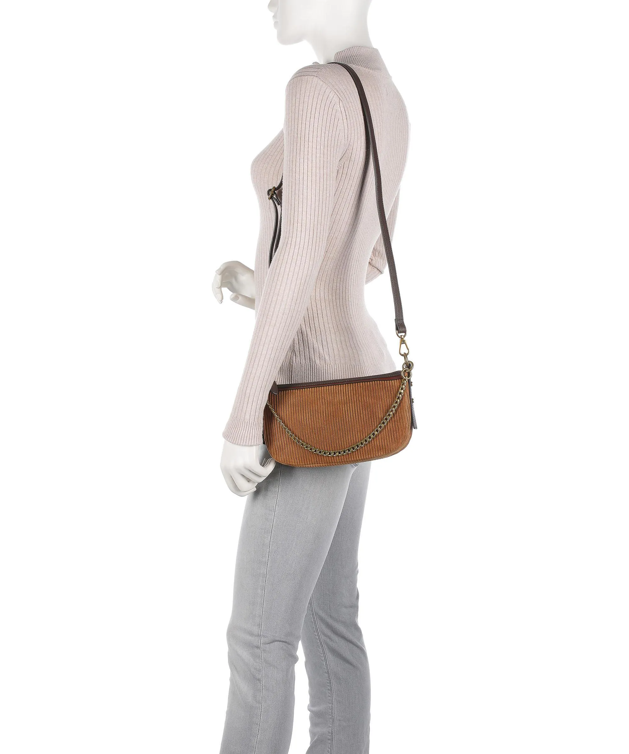  Fossil Jolie Borsa a spalla pelle ruvida, pelle marrone  