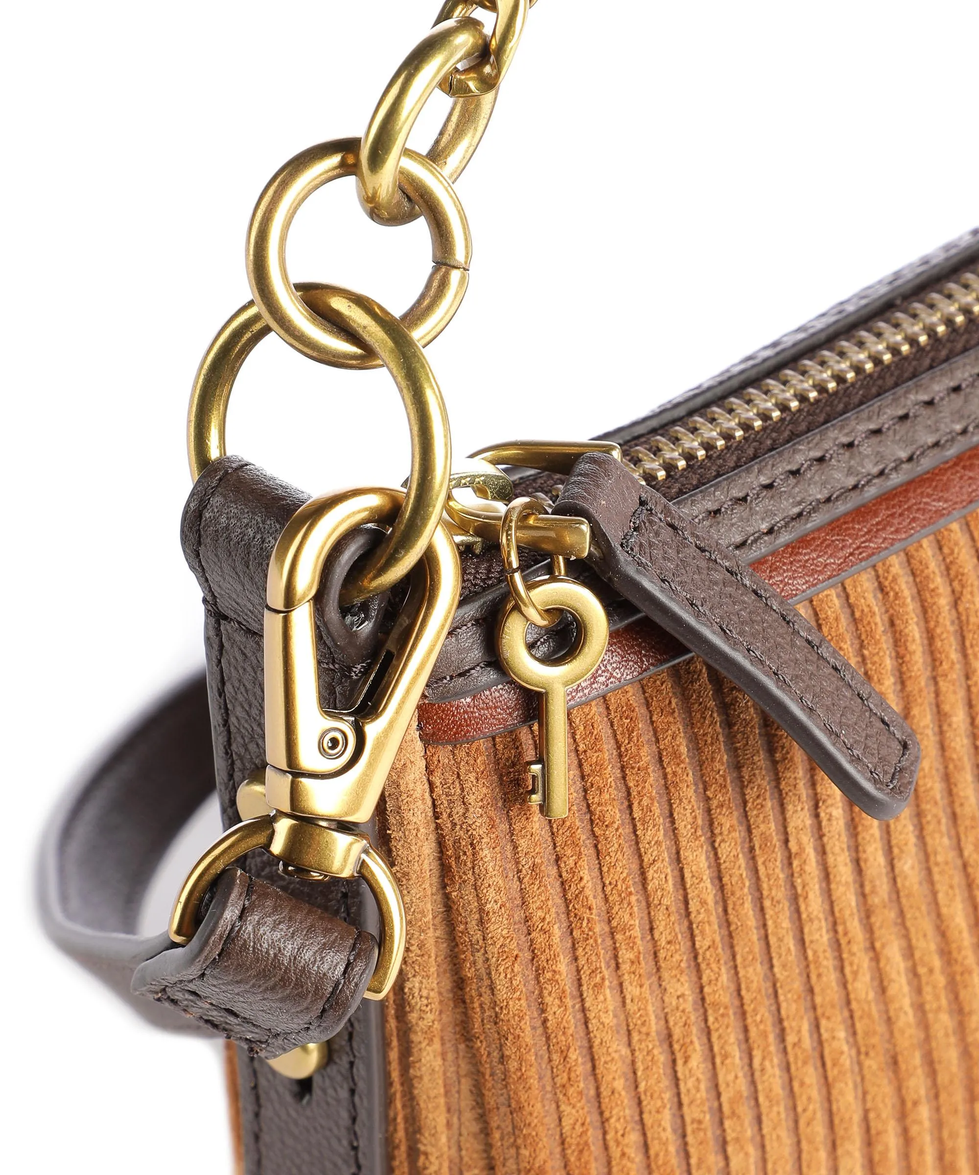  Fossil Jolie Borsa a spalla pelle ruvida, pelle marrone  