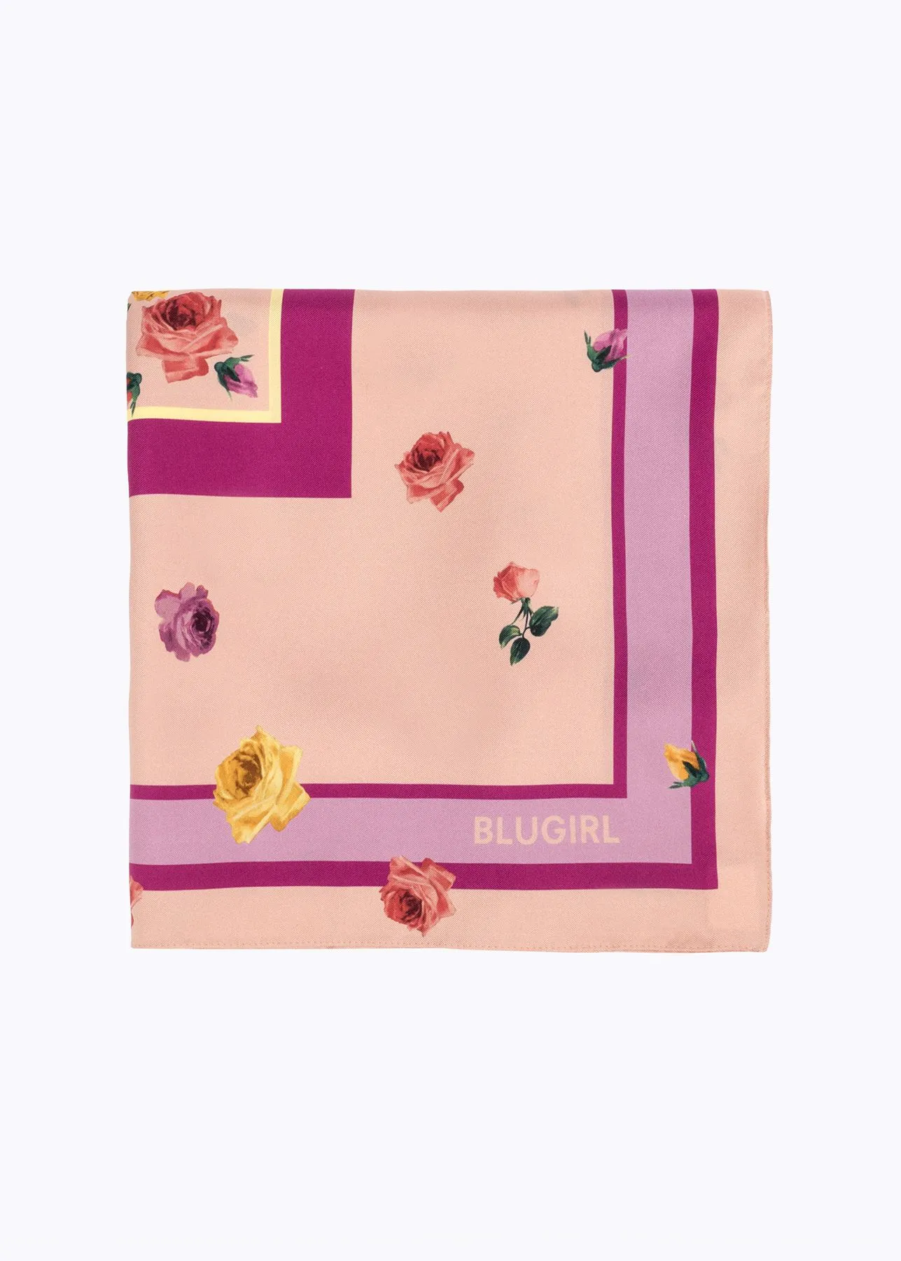 Foulard in seta stampa rose blugirl