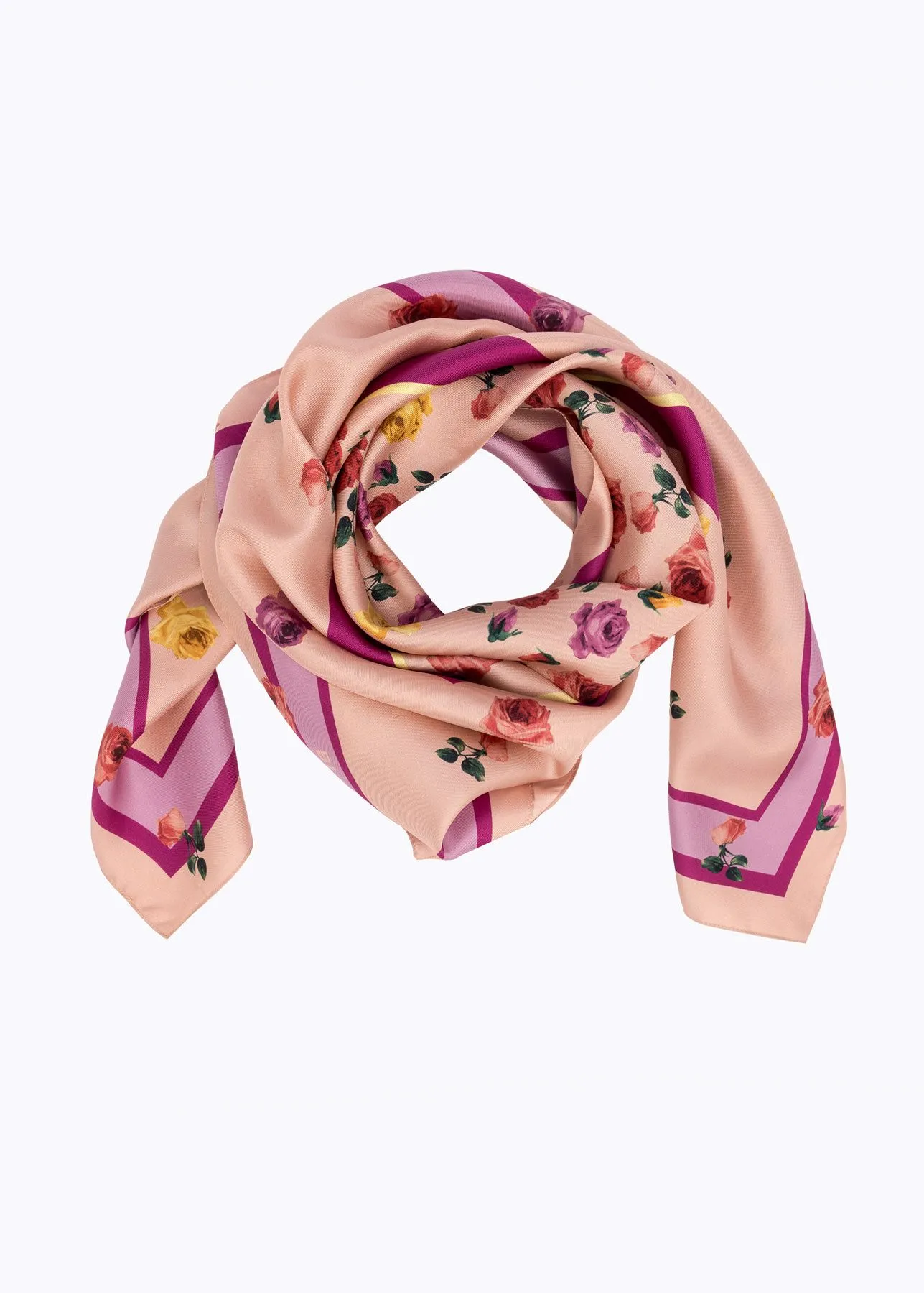 Foulard in seta stampa rose blugirl