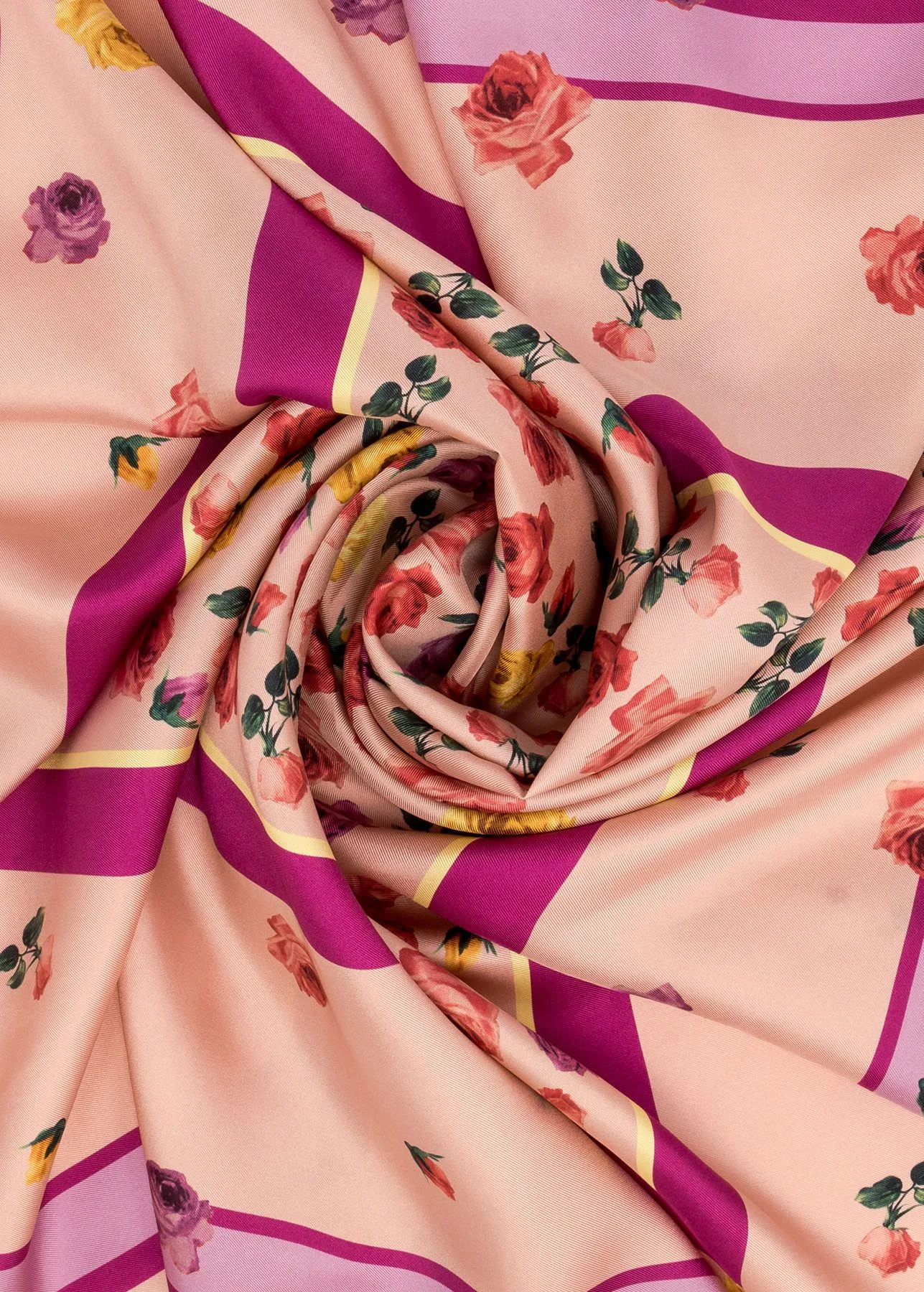 Foulard in seta stampa rose blugirl