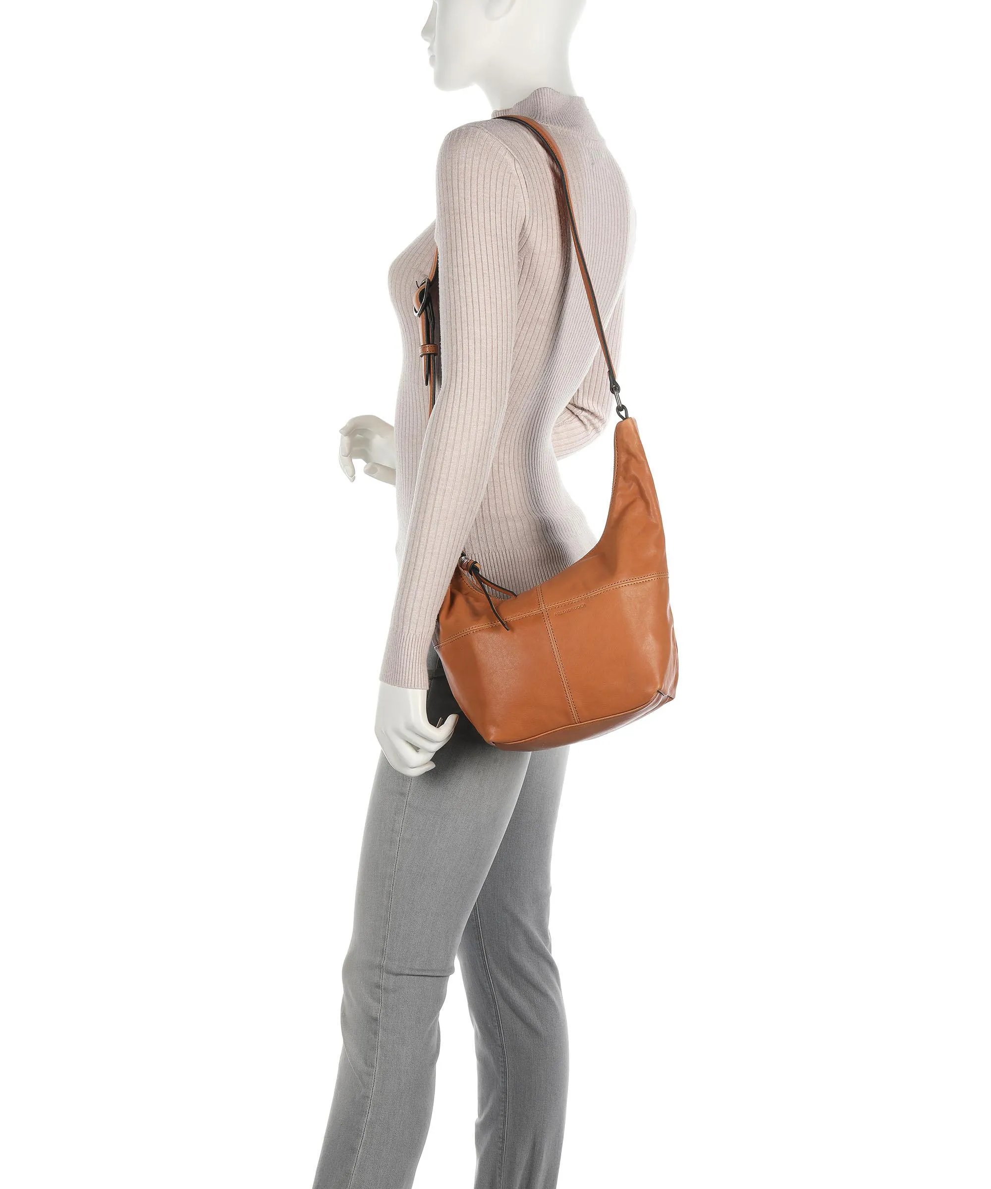  FredsBruder Gena Borsa a spalla pelle a grana fine tan  